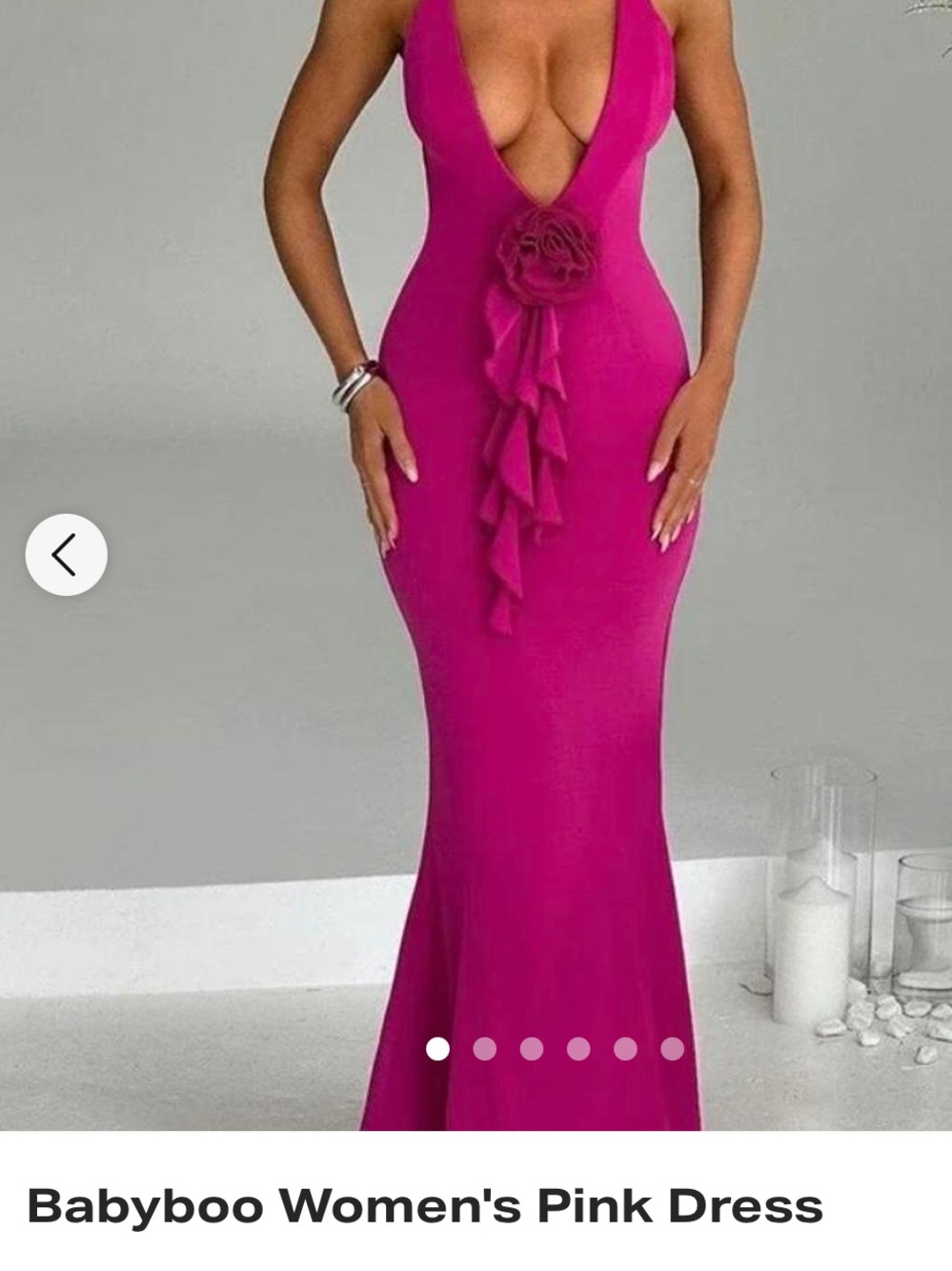 NWT BABYBOO Constantina Maxi Dress-Hot Pink - M